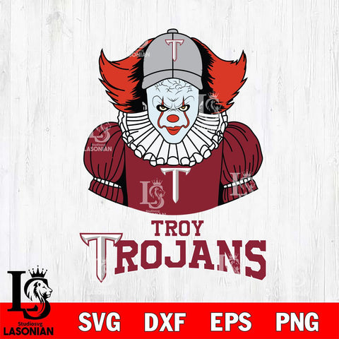 Troy Trojans Pennywise Horror Sport 7 Svg Eps Dxf Png File, Digital Download