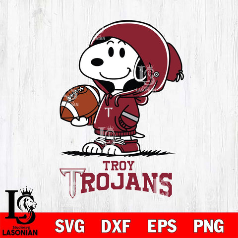 Troy Trojans Snoopy Football Svg Eps Dxf Png File, NCAA svg , Digital Download , Instant Download, Cricut File
