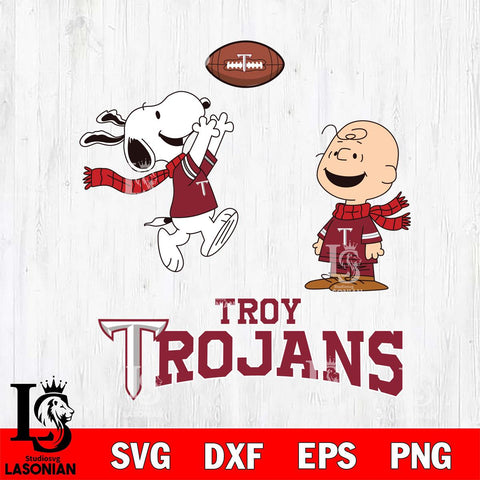 Troy Trojans Snoopy & Charlie Brown Football Cricut,Christmas SVG DXF EPS PNG FILE, NCAA Digital Download,Instant Download, Silhouette