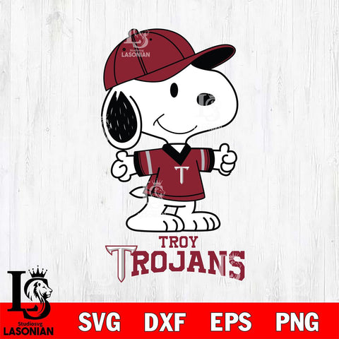 Troy Trojans Snoopy football SVG DXF EPS PNG FILE,Snoopy File Cut, NCAA Digital Download,Instant Download,Christmas Silhouette