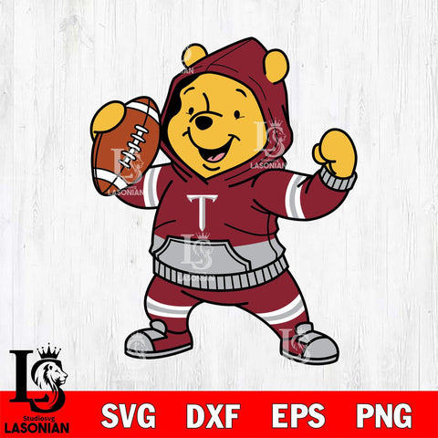 Troy Trojans Winnie The Pooh Disney Football Christmas File Cut, NCAA SVG DXF EPS PNG FILE, Digital Download , Criucut , Silhouette