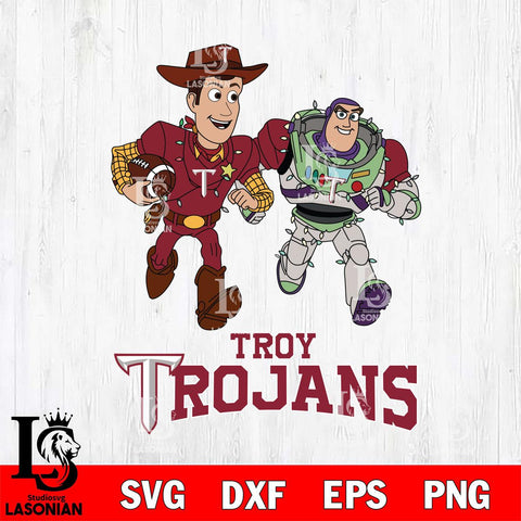 Troy Trojans Woody & Buzz Lightyear Football Cricut,Christmas SVG DXF EPS PNG FILE, NCAA Digital Download,Instant Download, Silhouette