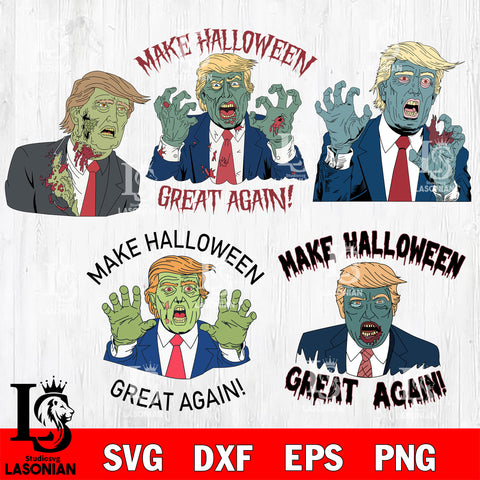 Trump Zombie Make Halloween Great Again bundle SVG DXF EPS PNG FILE, Halloween File Cut, Digital Download,Instant Download, Silhouette,Horror Cricut
