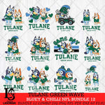 Tulane Green Wave Bluey & Bingo Bundle 12 SVG Svg Eps Dxf Png File, Bundle NCAA svg, Digital Download, Instant Download