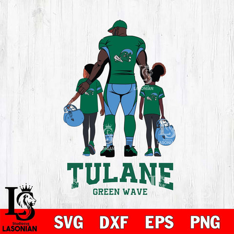 Tulane Green Wave 3 Father and son Rugby SVG DXF EPS PNG FILE,NCAA SVG, Father day Digital Download,Instant Download, Silhouette