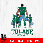 Tulane Green Wave 4 Father and son Rugby SVG DXF EPS PNG FILE,NCAA SVG, Father day Digital Download,Instant Download, Silhouette