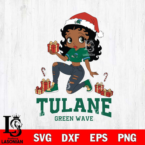 Tulane Green Wave Betty Boop Gift File Cut, NCAA SVG DXF EPS PNG PDF File, Digital Download , Criucut , Silhouette