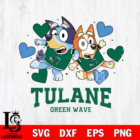 Tulane Green Wave Bluey & Bingo 10 Svg Eps Dxf Png File, NCAA svg, Digital Download, Instant Download