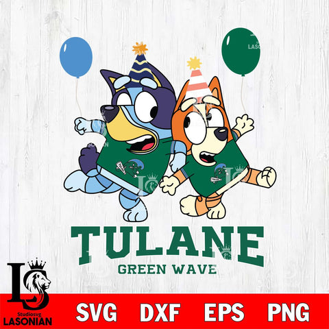 Tulane Green Wave Bluey & Bingo 2 Svg Eps Dxf Png File, NCAA svg, Digital Download, Instant Download