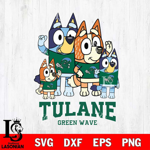 Tulane Green Wave Bluey & Bingo 7 Svg Eps Dxf Png File, NCAA svg, Digital Download, Instant Download