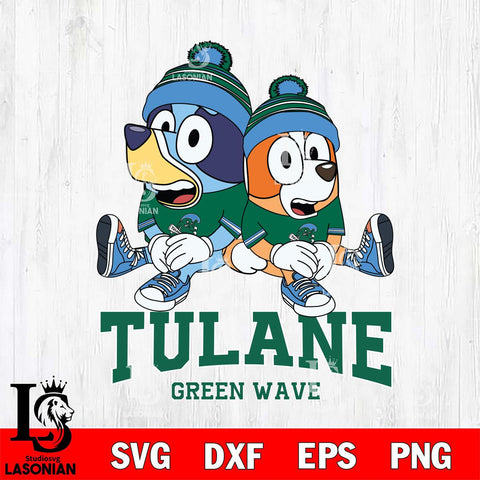 Tulane Green Wave Bluey & Bingo 8 Svg Eps Dxf Png File, NCAA svg, Digital Download, Instant Download