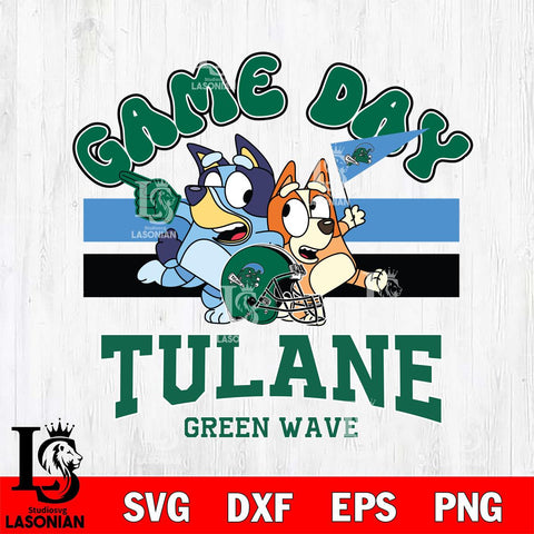Tulane Green Wave Bluey & Bingo 9 Svg Eps Dxf Png File, NCAA svg, Digital Download, Instant Download