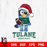 Tulane Green Wave Bluey Christmas Svg Eps Dxf Png File, Digital Download