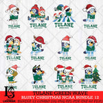 Tulane Green Wave Bluey Christmas NCAA Bundle 12 Cricut File Cut Files , Bluey Cricut , Christmas Svg , Bluey svg , Digital Download, dxf eps png pdf file