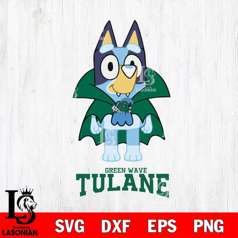 Tulane Green Wave Bluey Dracula Halloween Svg Eps Dxf Png File, Digital Download, Instant Download