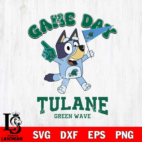 Tulane Green Wave Bluey Game Day Svg Eps Dxf Png File, Digital Download, Instant Download
