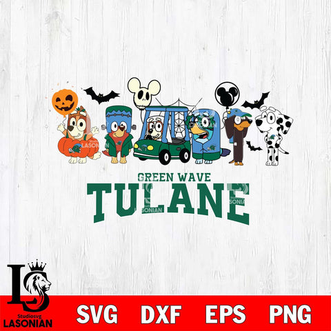 Tulane Green Wave Bluey Halloween Svg Eps Dxf Png File, Digital Download, Instant Download