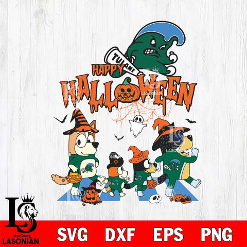 Tulane Green Wave Bluey Halloween Family Svg Eps Dxf Png File, Digital Download, Instant Download