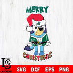 Tulane Green Wave Bluey Merry Christmas Bluey Santa Claus Svg Eps Dxf Png File, Digital Download