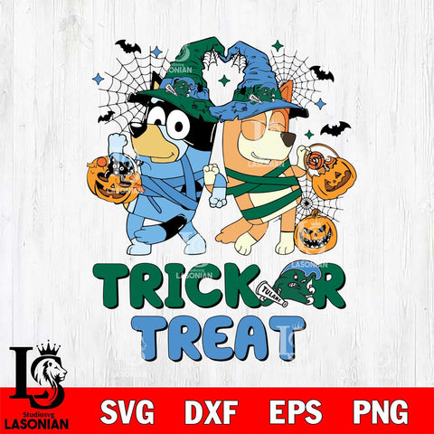 Tulane Green Wave Bluey Trick or Treat Halloween 2 Svg Eps Dxf Png File, Digital Download, Instant Download