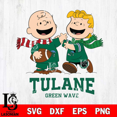 Tulane Green Wave Charlie Brown & Linus Football Cricut,Christmas SVG DXF EPS PNG FILE, NCAA Digital Download,Instant Download, Silhouette