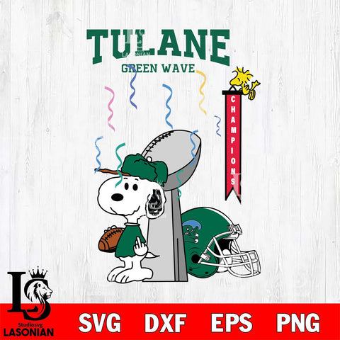 Tulane Green Wave Charlie Brown and Snoopy Super Bowl Svg Eps Dxf Png File, NCAA svg , Digital Download , Instant Download, Cricut File