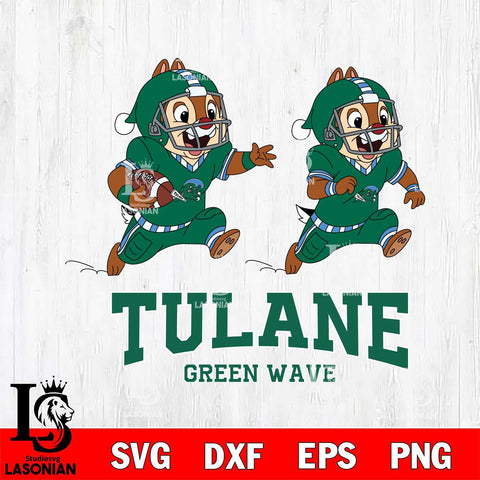 Tulane Green Wave Chip & Dale Football Cricut,Christmas SVG DXF EPS PNG FILE, NCAA Digital Download,Instant Download, Silhouette