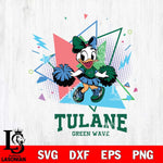 Tulane Green Wave Cute Daisy Duck Cheerleader SVG DXF EPS PNG FILE, NCAA File Cut,Digital Download,Instant Download