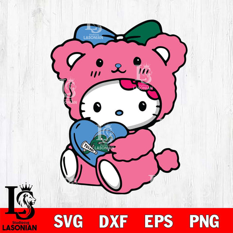 Tulane Green Wave Cute Hello Kitty 3 Svg Eps Dxf Png File, Digital Download, Instant Download