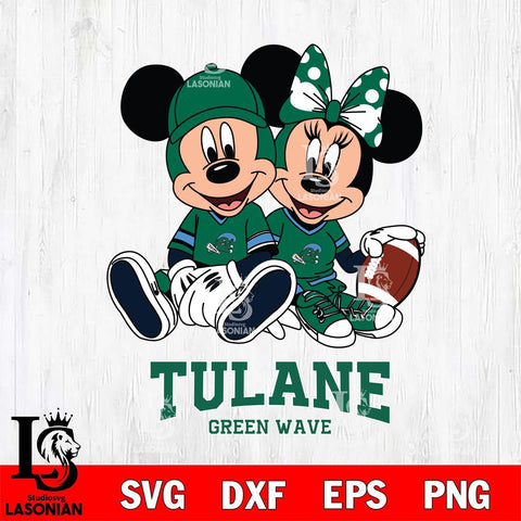 Tulane Green Wave Disney Mickey And Minnie Football Svg Eps Dxf Png File, NCAA svg , Digital Download , Instant Download, Cricut File