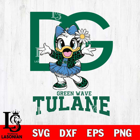 Tulane Green Wave Dolce And Gabbana Daisy Duck Disney Svg Eps Dxf Png File, Digital Download, Instant Download