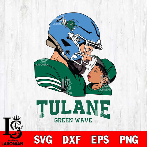 Tulane Green Wave Father And Child Rugby SVG DXF EPS PNG FILE,NCAA SVG, Father day Digital Download,Instant Download, Silhouette