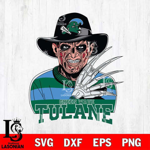 Tulane Green Wave Freddy Krueger Horror Halloween Svg Eps Dxf Png File, NCAA svg, Digital Download, Instant Download