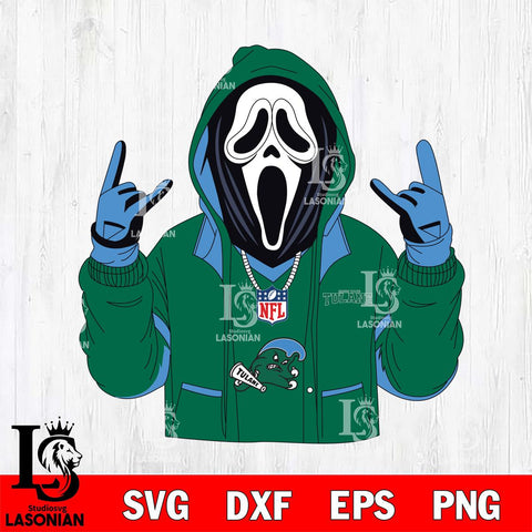 Tulane Green Wave Ghostface Scream Football Halloween Svg Eps Dxf Png File, NCAA svg, Digital Download, Instant Download