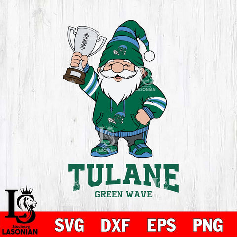 Tulane Green Wave Gnome Champion File Cut, NCAA SVG, Digital Download , Criucut , Silhouette