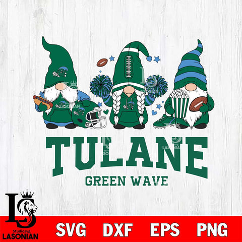 Tulane Green Wave Gnome Fan File Cut, NCAA SVG, Digital Download , Criucut , Silhouette