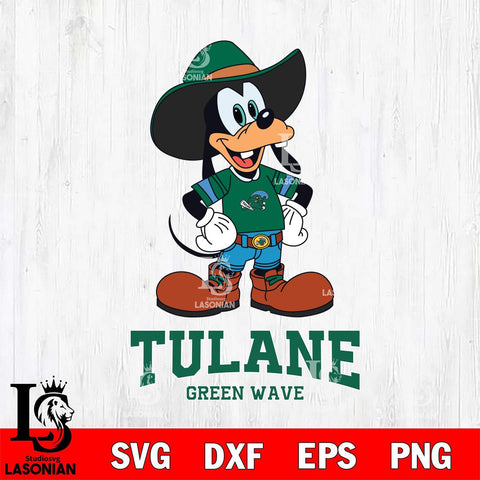 Tulane Green Wave Goofy Cowboy Sport SVG DXF EPS PNG FILE,NCAA svg ,Football Digital Download,Instant Download, Silhouette