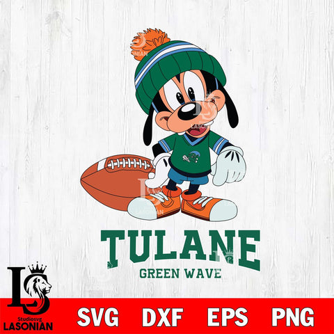 Tulane Green Wave Goofy Football SVG DXF EPS PNG FILE,NCAA svg ,Football Digital Download,Instant Download, Silhouette