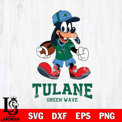 Tulane Green Wave Goofy Football Player SVG DXF EPS PNG FILE,NCAA svg ,Football Digital Download,Instant Download, Silhouette