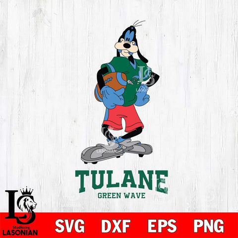 Tulane Green Wave Goofy Player SVG DXF EPS PNG FILE,NCAA svg ,Football Digital Download,Instant Download, Silhouette
