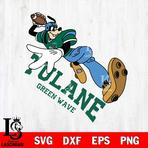 Tulane Green Wave Goofy rugby player SVG DXF EPS PNG FILE,NCAA svg ,Football Digital Download,Instant Download, Silhouette