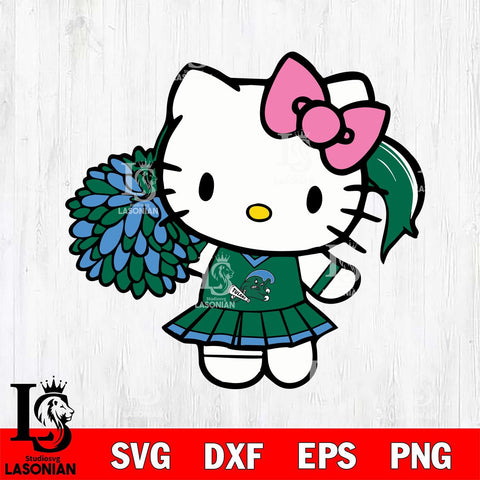 Tulane Green Wave Hello Kitty Cheerleader 12 Svg Eps Dxf Png File, Digital Download, Instant Download