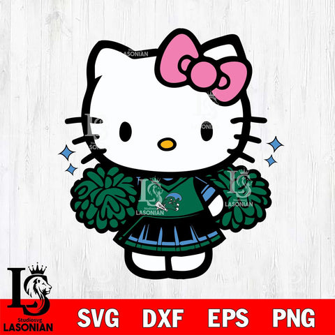 Tulane Green Wave Hello Kitty Cheerleader Svg Eps Dxf Png File, Digital Download, Instant Download