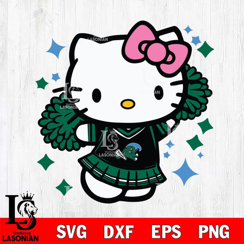 Tulane Green Wave Hello Kitty Cheerleader 4 Svg Eps Dxf Png File, Digital Download, Instant Download