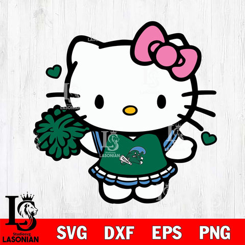 Tulane Green Wave Hello Kitty Cheerleader 6 Svg Eps Dxf Png File, Digital Download, Instant Download