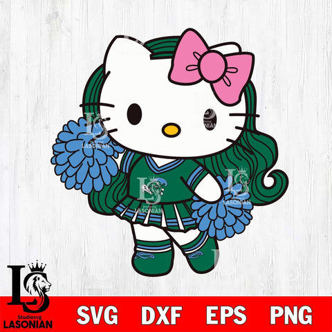 Tulane Green Wave Hello Kitty Cheerleader 7 Svg Eps Dxf Png File, Digital Download, Instant Download