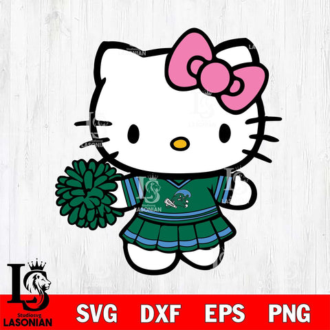 Tulane Green Wave Hello Kitty Cheerleader 8 Svg Eps Dxf Png File, Digital Download, Instant Download