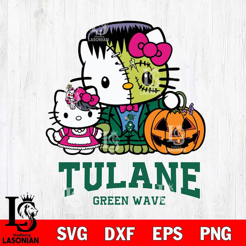 Tulane Green Wave Hello Kitty Horror 10 Svg Eps Dxf Png File, Digital Download