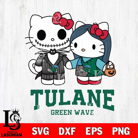 Tulane Green Wave Hello Kitty Horror 11 Svg Eps Dxf Png File, Digital Download