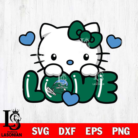 Tulane Green Wave Hello Kitty Love Svg Eps Dxf Png File, Digital Download, Instant Download